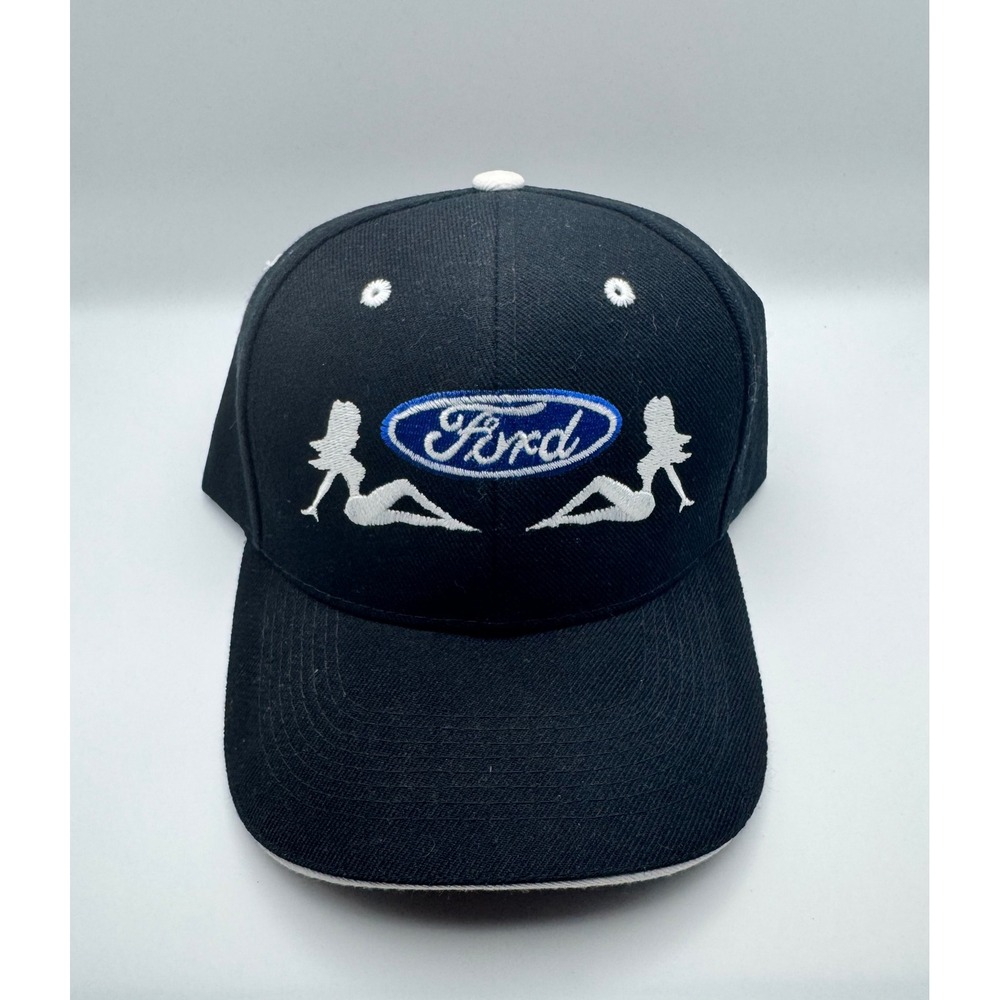 Vintage Ford‎ Truck New RARE Hat Logo Pinup Mud Flap Girls Black Baseball Cap